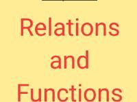 Relations and Functions