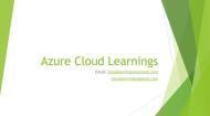 Azure Cloud Learnings AWS Training Institutes institute in Bangalore