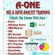 A One MIS and Data Analyst Training Data Analysis institute in Faridabad