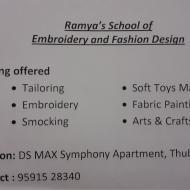 Ramyas School of Embroidery & Fashion Design Tailoring institute in Bangalore