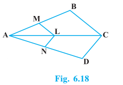 In Fig. 6.18, if LM || CB and LN || CD ...